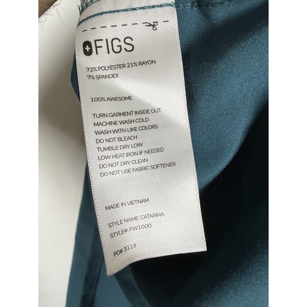 FIGS Scrubs Set Women Small Catarina Top & Zamora Joggers XS Tall Caribbean Blue - Picture 3 of 12